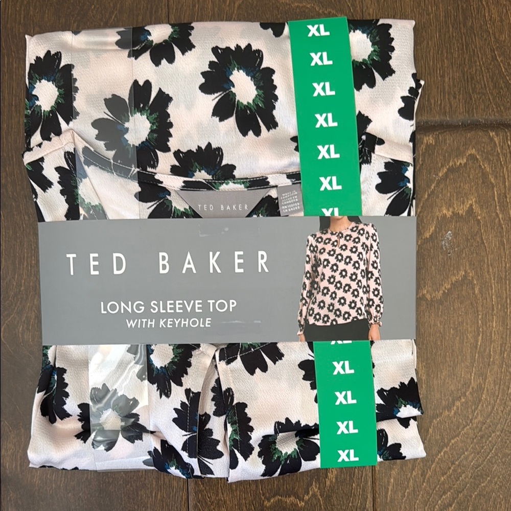 Ted Baker Monochrome Floral Keyhole Top